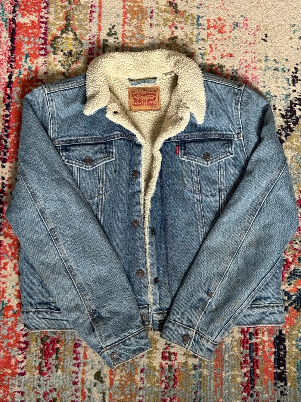 Levi's Kid’s/Women’s Light Blue Sherpa-Lined Denim Jacket